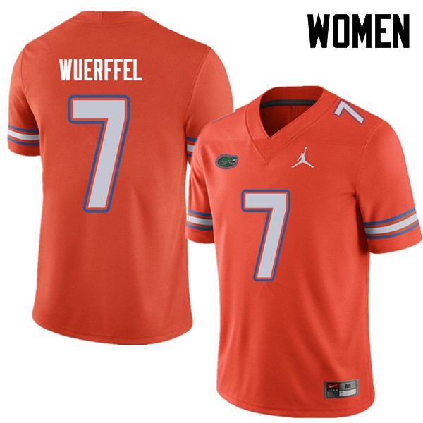 Jordan Brand Women #7 Danny Wuerffel Florida Gators College Football Jerseys Orange